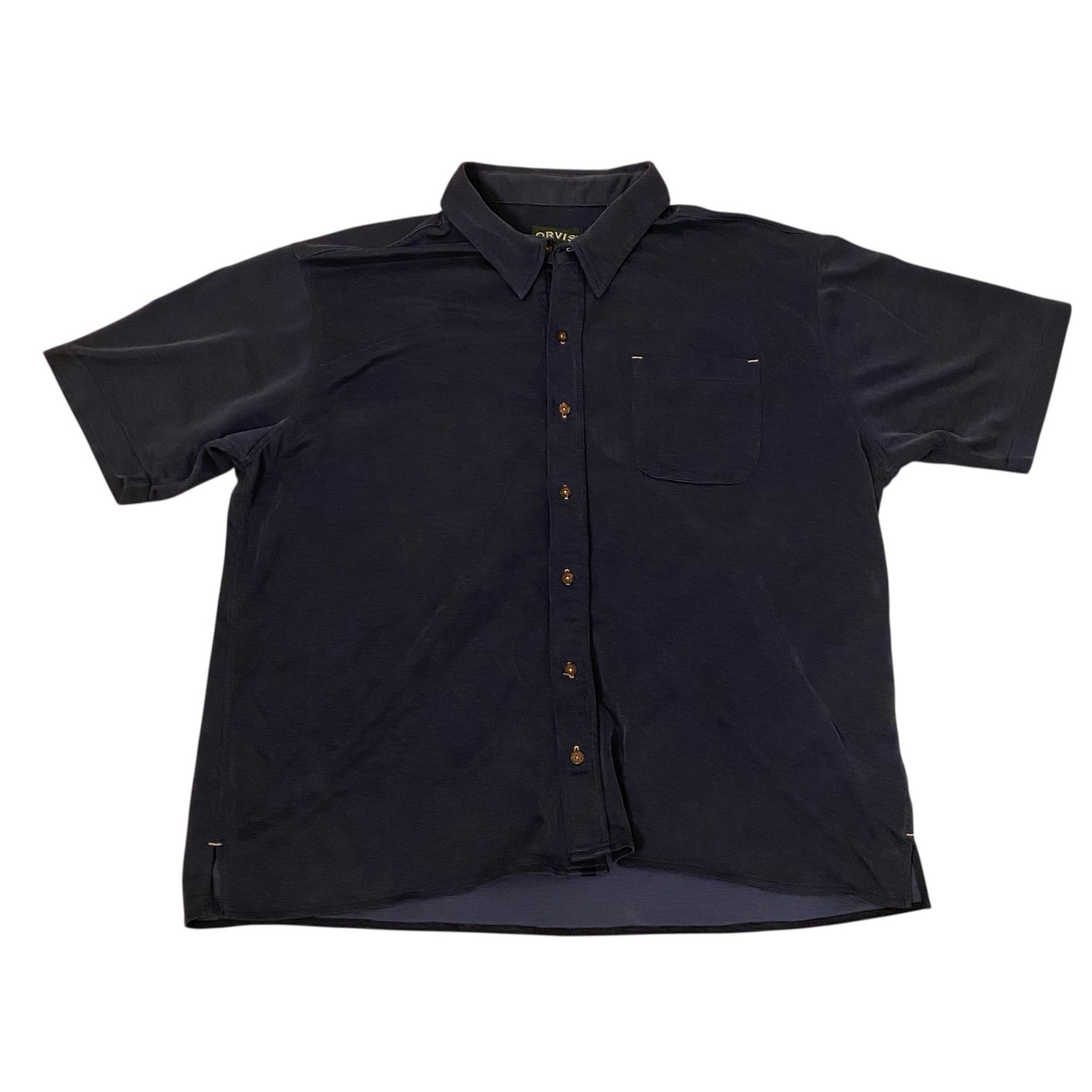 Men's Orvis Short-Sleeve Button-Up Shirt In Gray Size Xxl Front Pocket